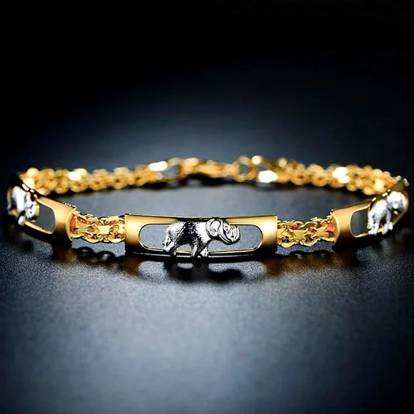 Boutique Emmé Jewelry 8k Gold Plated Chain Link Elephant